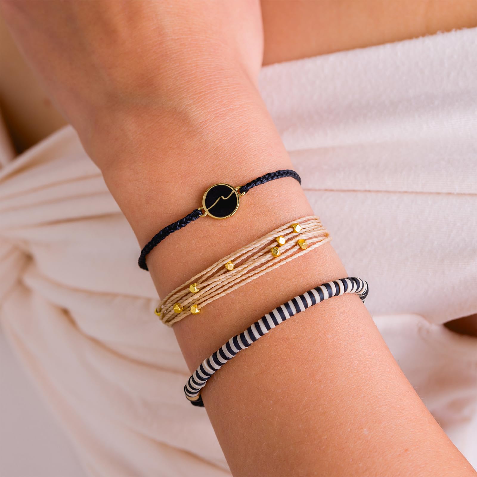 Pura Vida Bracelet Bright Lines Bracelet Stack, 3 Stackable Bracelets for Women - Image 3