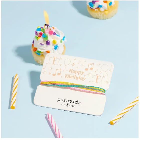 Pura Vida Bracelets Happy Birthday Gift Card Friendship Bracelet Stack - Image 3
