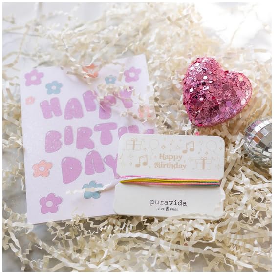 Pura Vida Bracelets Happy Birthday Gift Card Friendship Bracelet Stack - Image 4