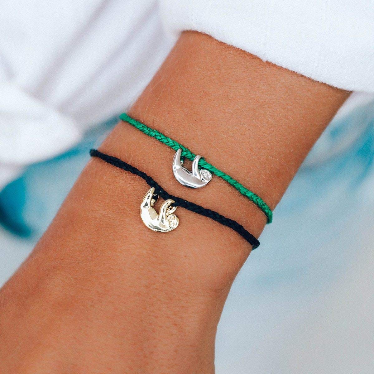 Pura Vida Gold or Silver Sloth Charity Wildlife Bracelet - 100% Waterproof, Adjustable Band - Coated Charm - Image 3