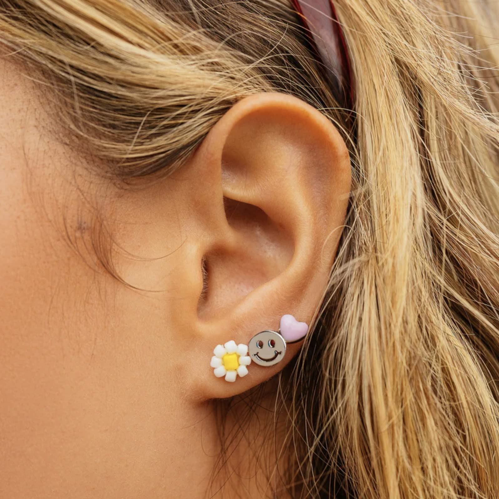 Pura Vida Silver Plated Kaleidoscope Stud Earring Set - Sterling Silver Posts, Stylish Designs - 6 Pieces - Image 3