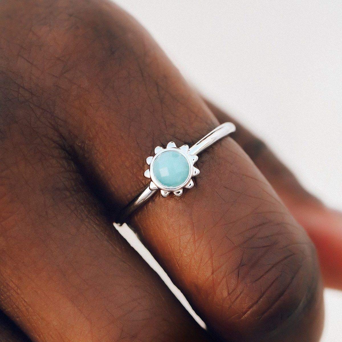 Pura Vida Silver Sunkissed Ring - Chalcedony Stone, Brass Base Band - Sizes 5-9 - Image 3