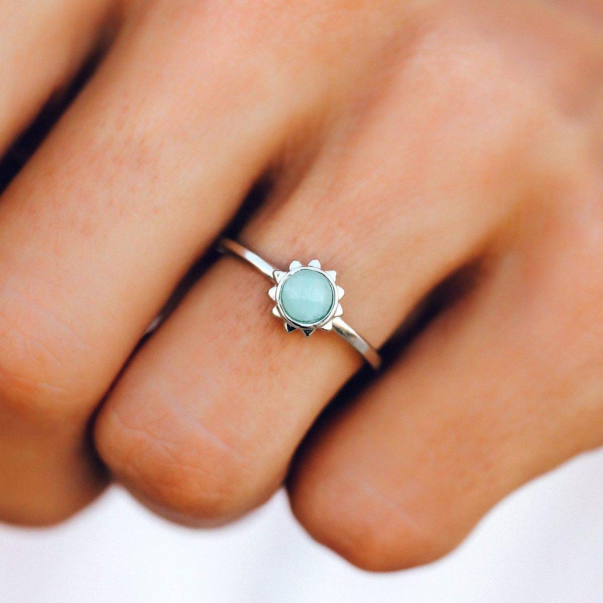 Pura Vida Silver Sunkissed Ring - Chalcedony Stone, Brass Base Band - Sizes 5-9 - Image 4